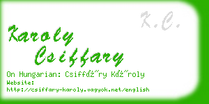 karoly csiffary business card